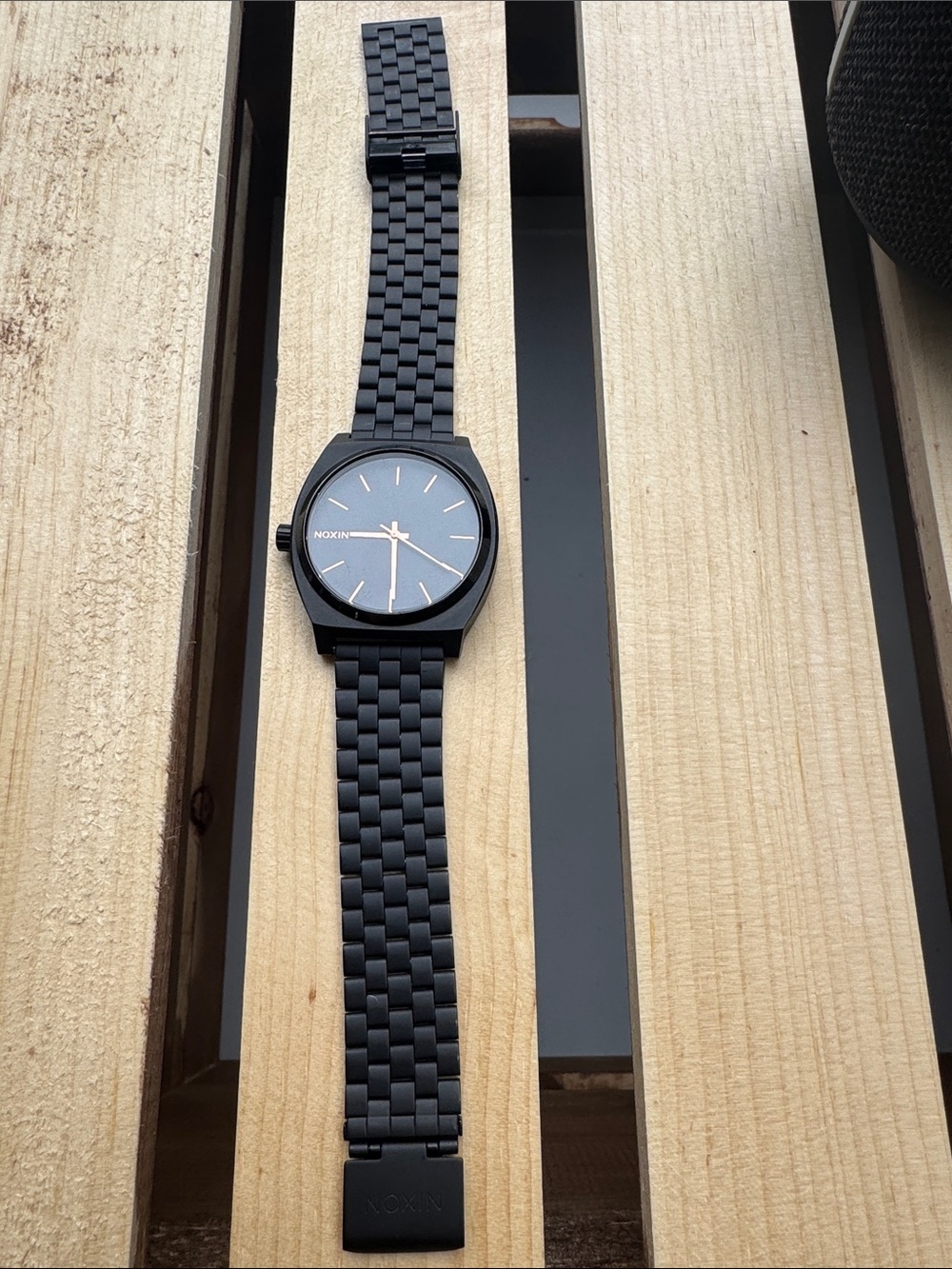Nixon Matte Black Watch with Rose Gold Accents